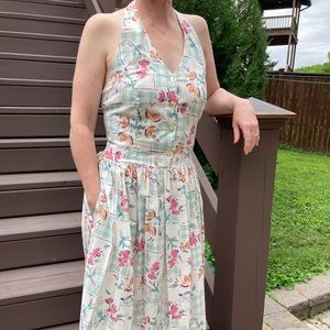 Vintage Laura Ashley halter dress